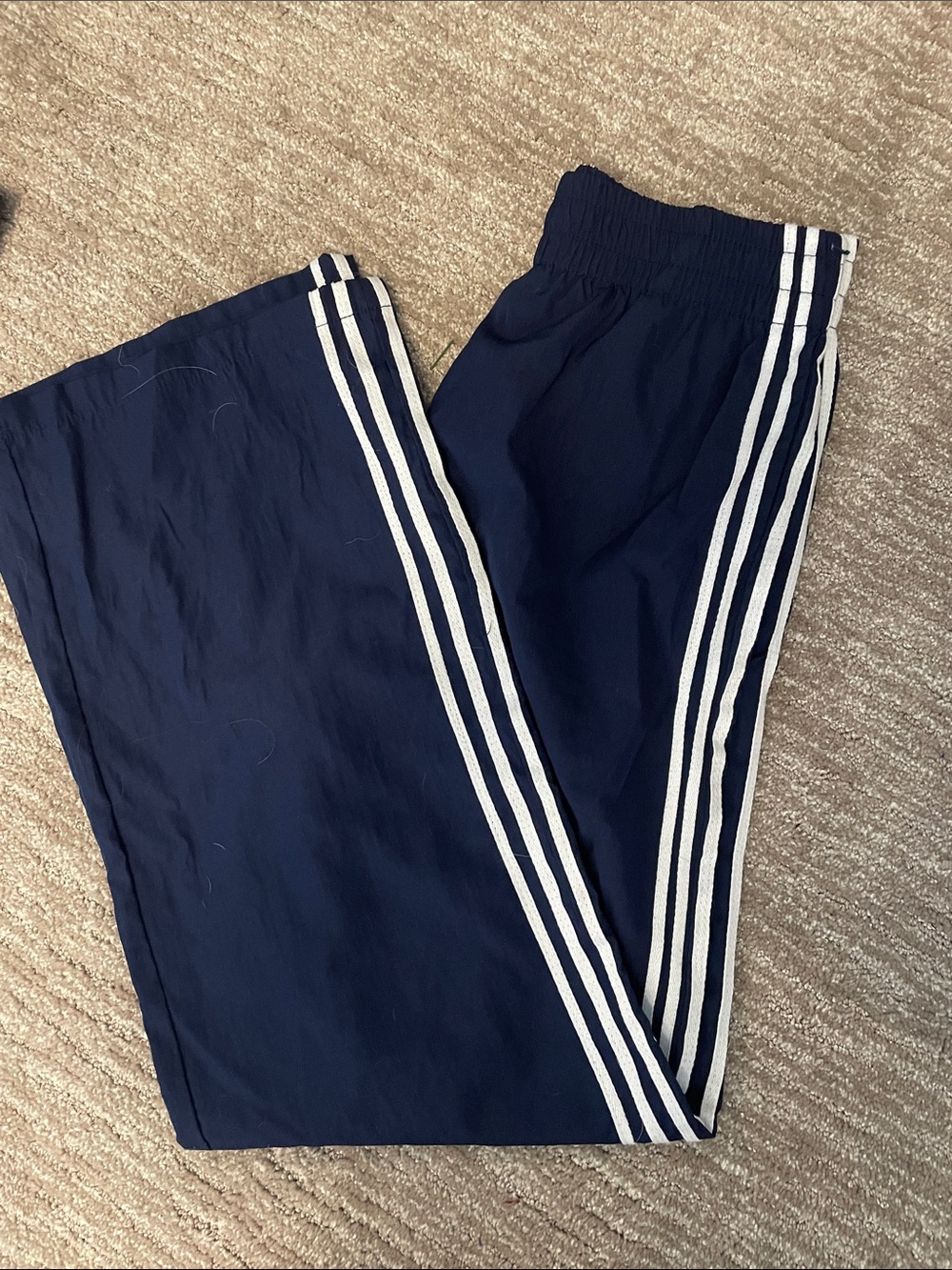 PacSun Navy Track Trousers with White Side Stripes